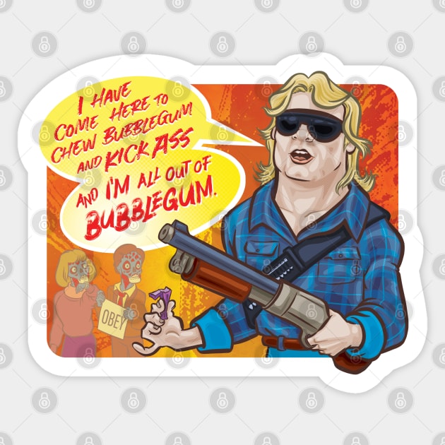 Kick Ass and Chew Bubblegum Sticker by majanation